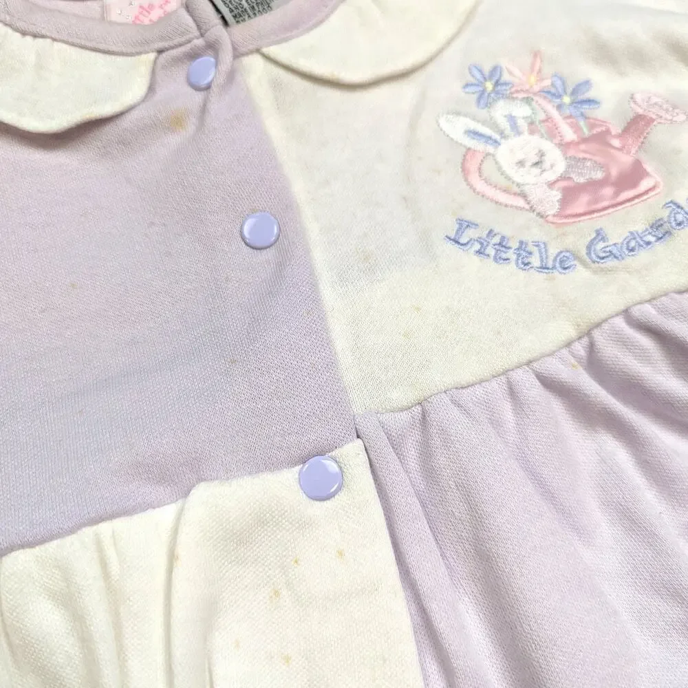 Vintage Little Miracles Outfit Baby Girls Sz 3-6m Purple Casual Everyday 90s